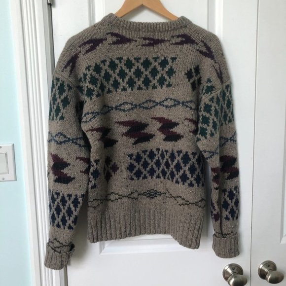 Vintage Boston Traders Wool Funky Geometric Grandpa Sweater - Picture 4 of 6